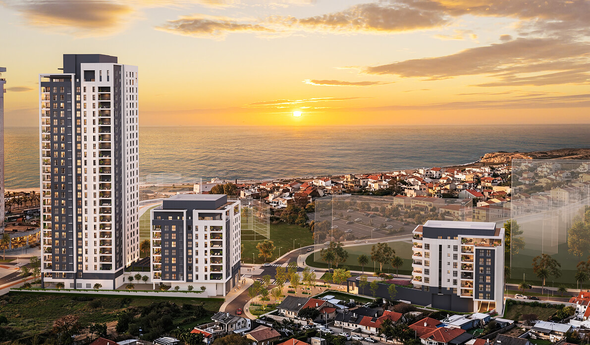 See – הדמיית הפרויקט מבט אווירי, עין התכלת נתניה